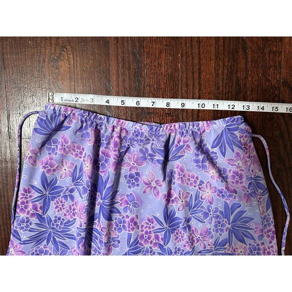Vintage Purple Floral Knee Length Skirt Size Large - Picture 7 of 8